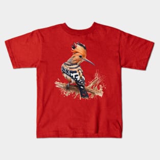 Hoopoe Bird On A Tree Kids T-Shirt